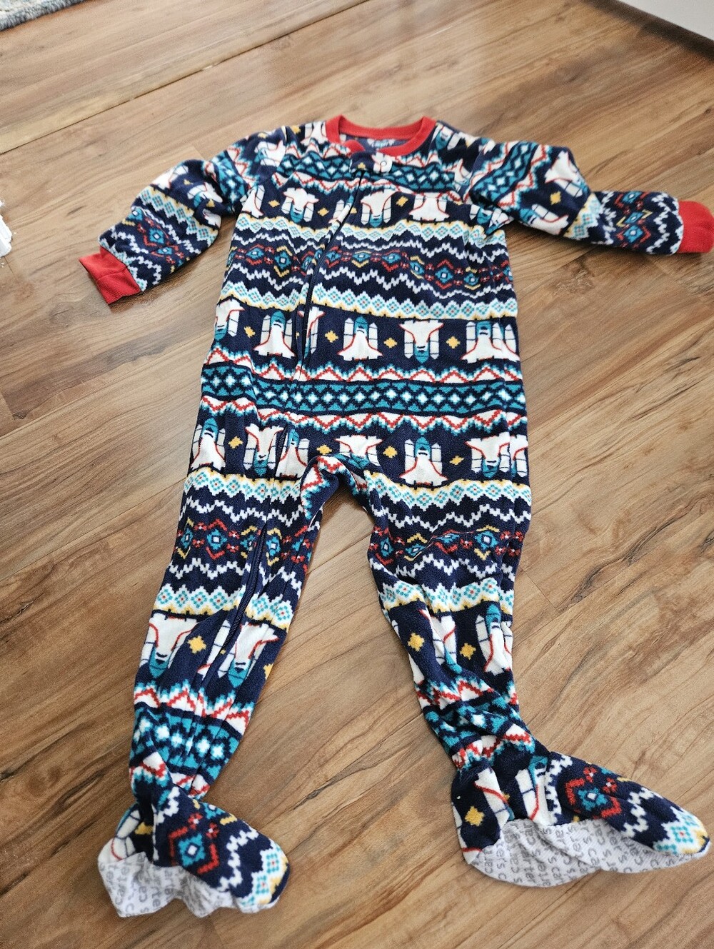 Kids Navy Pattern Fleece One-Piece Pajamas 2t Carters
